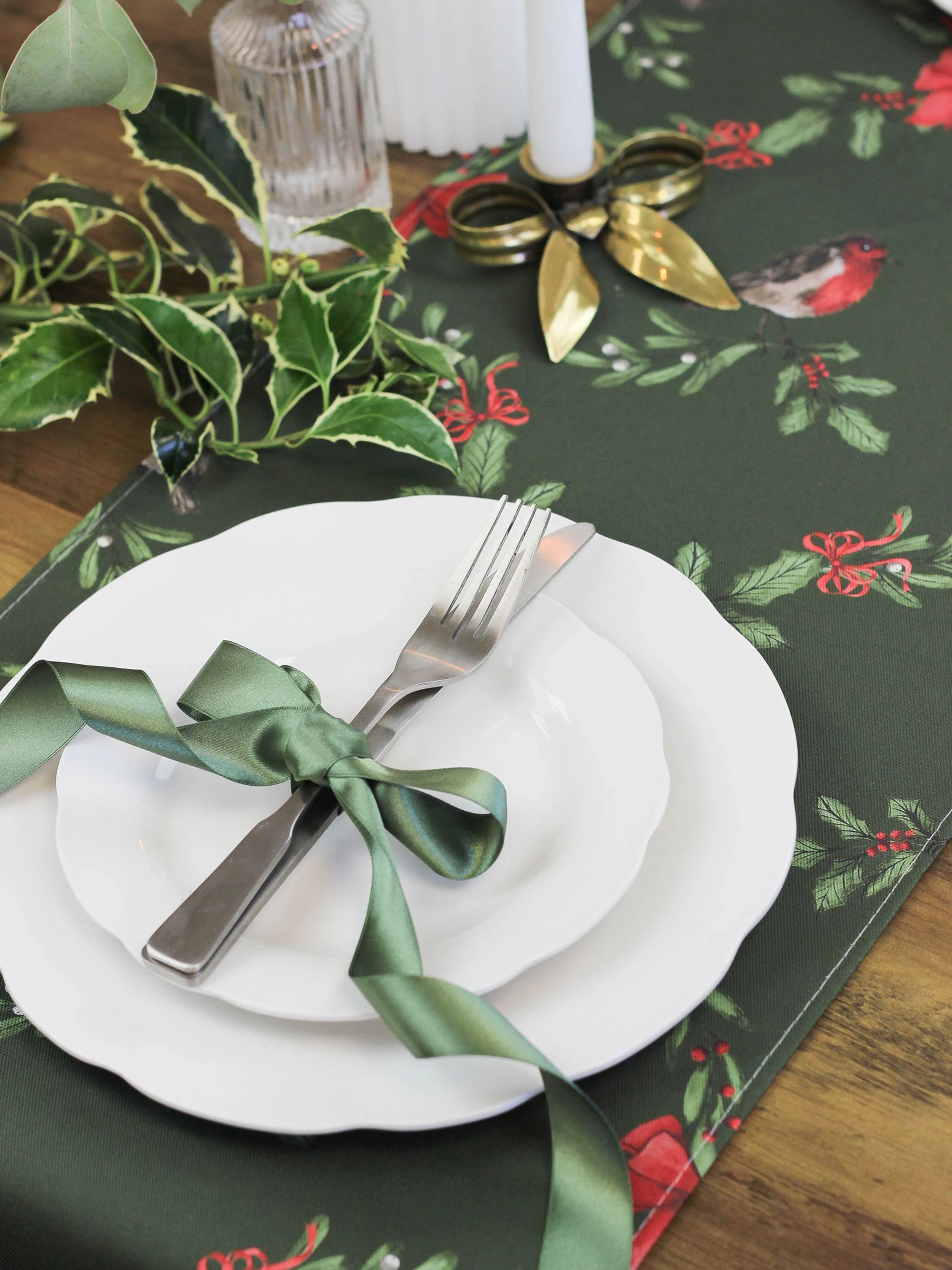 Avalon wonen tafel met slingers 100% katoenen kerstloper