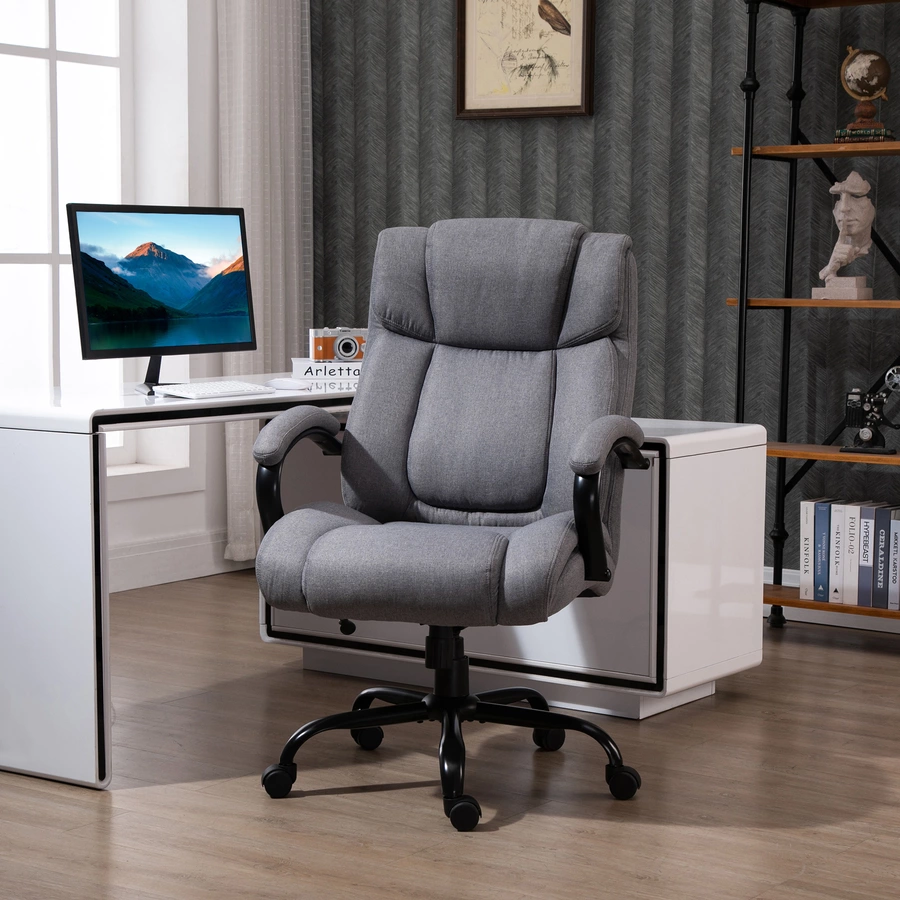 HOMCOM Bürostuhl ergonomisch hellgrau