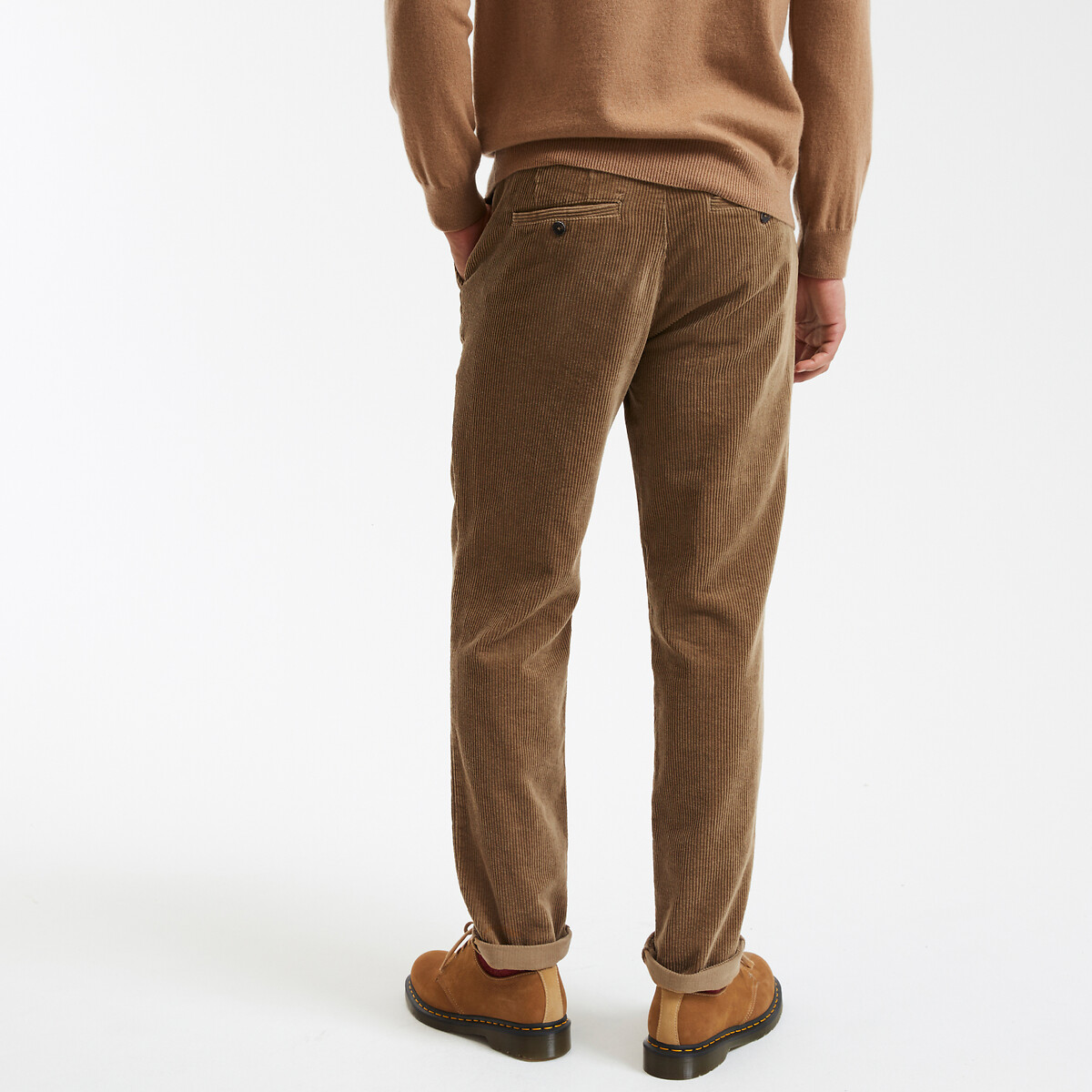 COLEÇÃO LA REDOUTE<br>Calças chino em veludo, corte regular