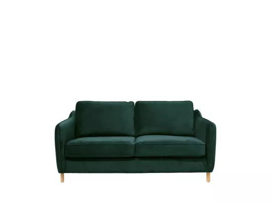 Vornay - Canapé convertible express 2 places en velours - Vert eucalyptus