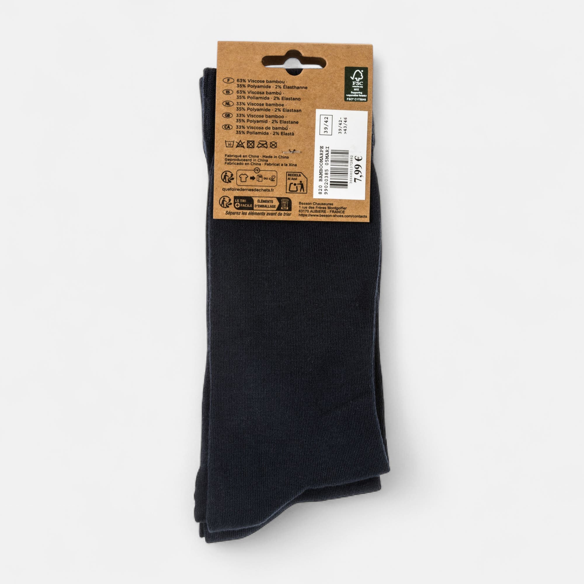 Chaussettes Homme bleu marine