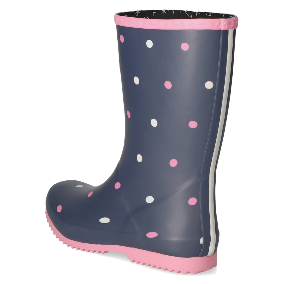 RajnGummistiefel DOTS - Navy white Pink
