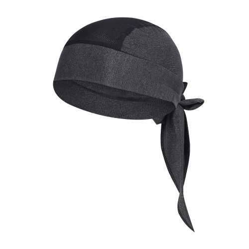 Atmungsaktives Outdoor Sport Kopftuch Mesh Fahrrad Helmfutter mit Zopfloch - Grau / Schwarz