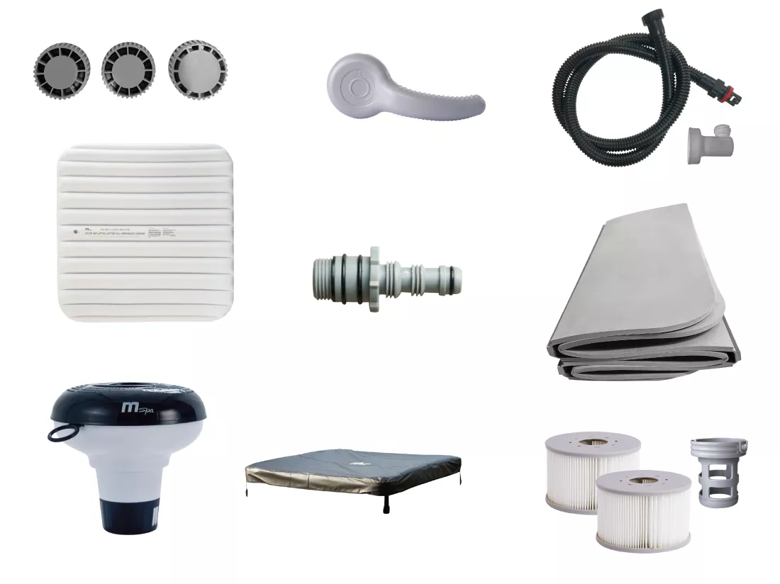 Spa semi-rigide MSpa 6 places gris anthracite avec LED et accessoires -128 jets - L160 x l160 x H65 cm - NAPUKA