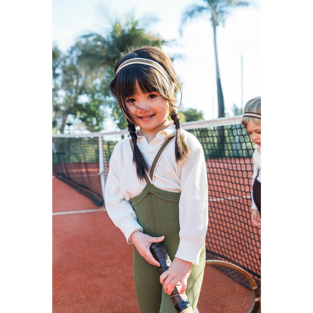 Køb Silly Silas Olive Striped Footless Tights