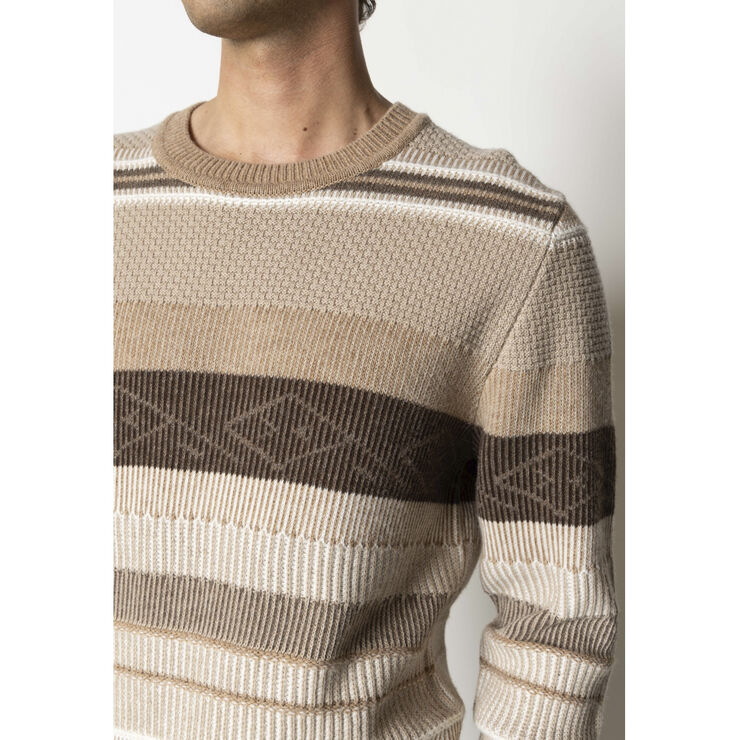 Clean Cut Copenhagen Mark wool knit Brown/dark khaki stripe