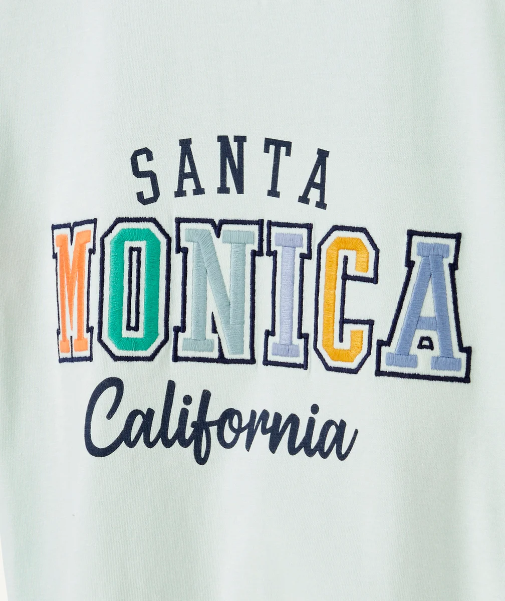 T-SHIRT GARÇON EN COTON BIO VERT SANTA MONICA COLORÉ