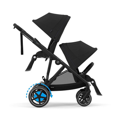 Cybex e-Gazelle S Søskenvogn, Moon Black/Black