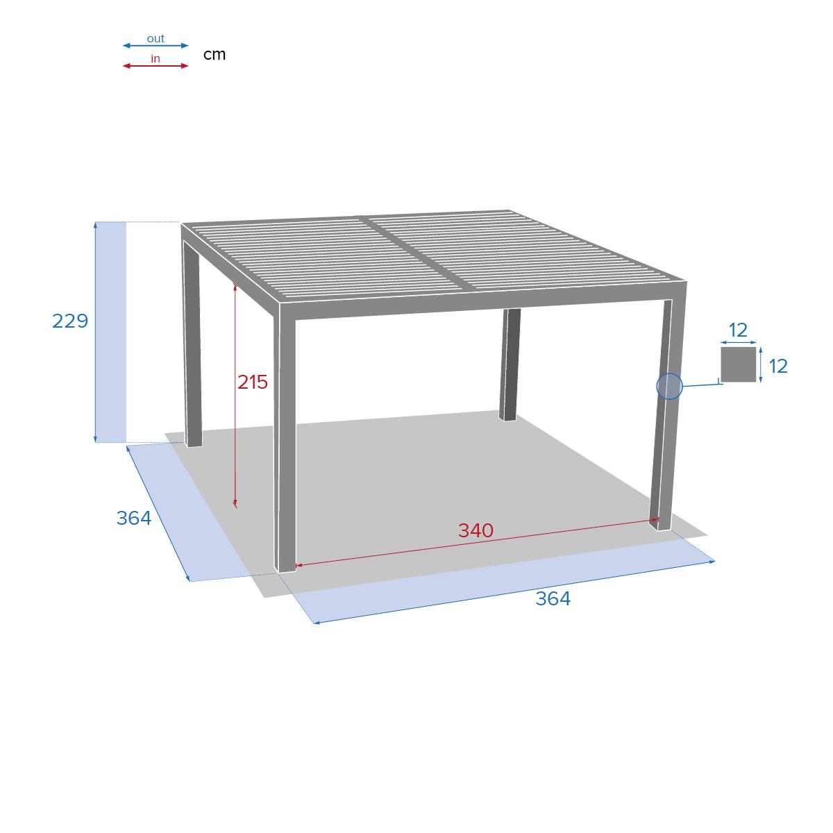 PERGOLA MAJAE 3.6X3.6M BASE