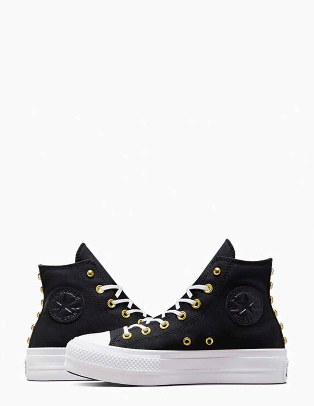 converse Sneakers Femme Montante Ctas Lift Hi Black/White/Gold
