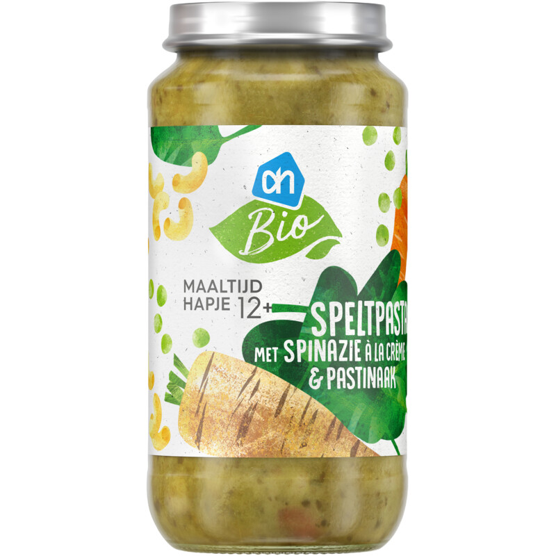 AH Biologisch Speltpasta spin a la creme pastin 12m+