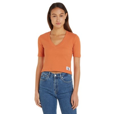 Tee-shirt à manches courtes femme Woven Label CALVIN KLEIN
