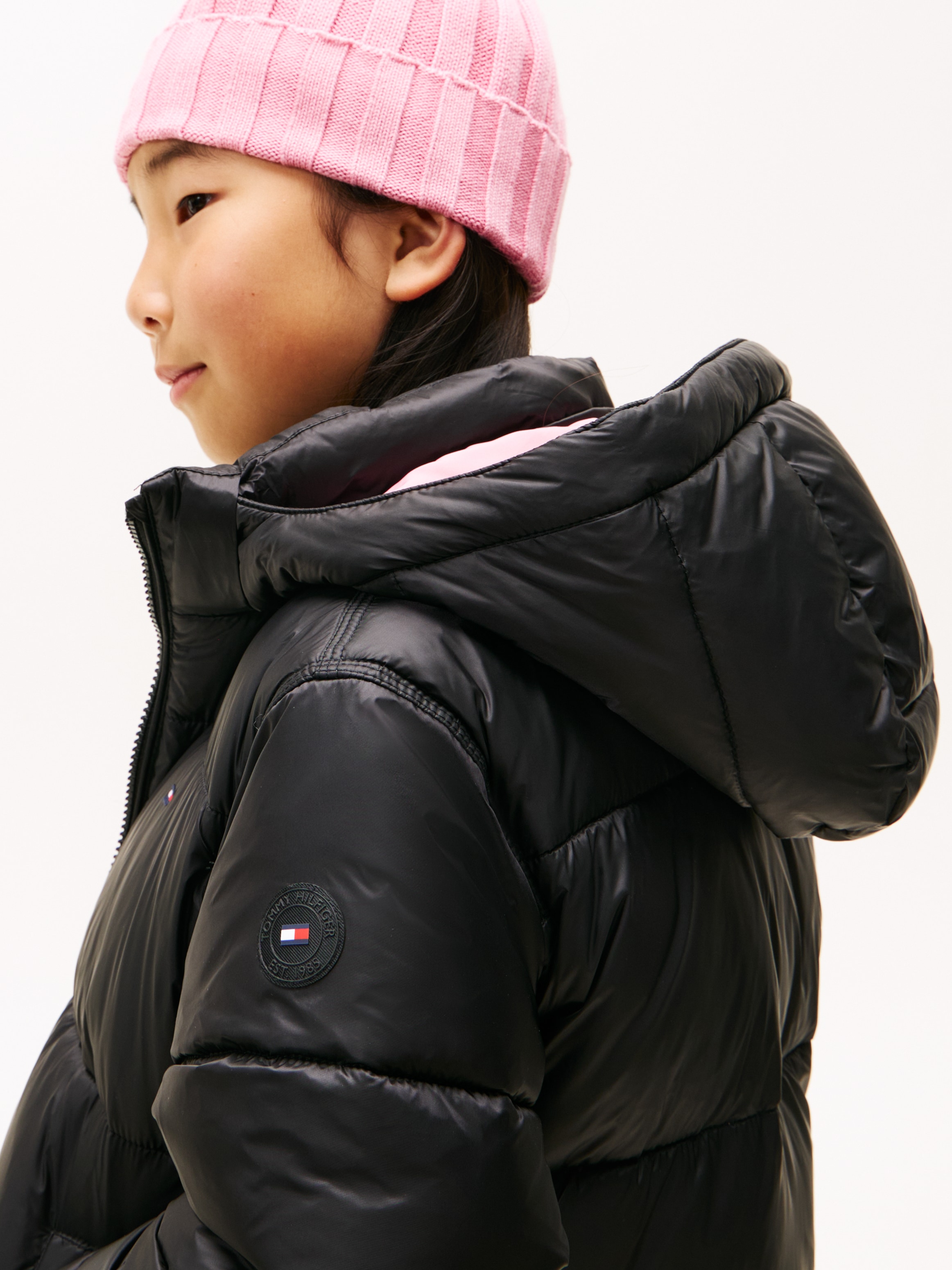 Tommy Hilfiger Steppjacke »HOODED SHINY PUFFER JACKET« mit Kapuze Kinder bis 16 Jahre