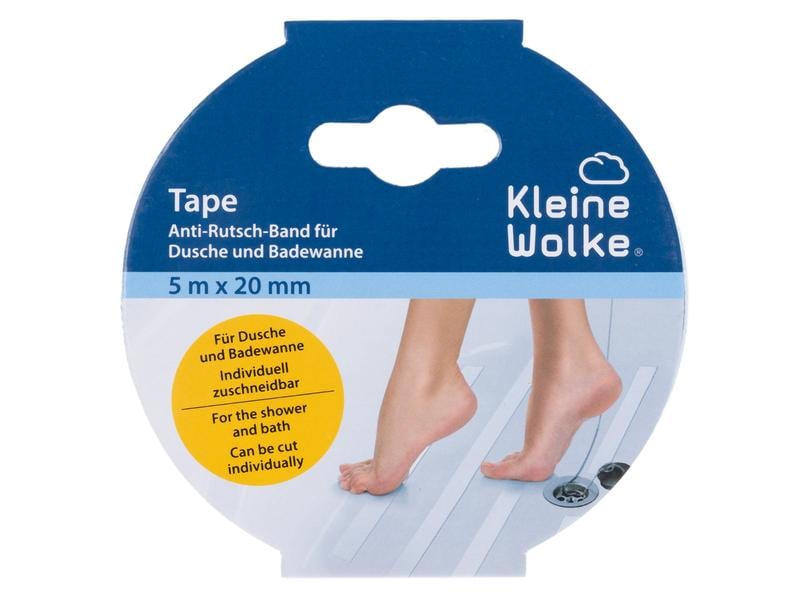 Kleine Wolke Antirutsch-Sticker Band 1 Rolle, Transparent Band für die Dusche oder Badewanne
