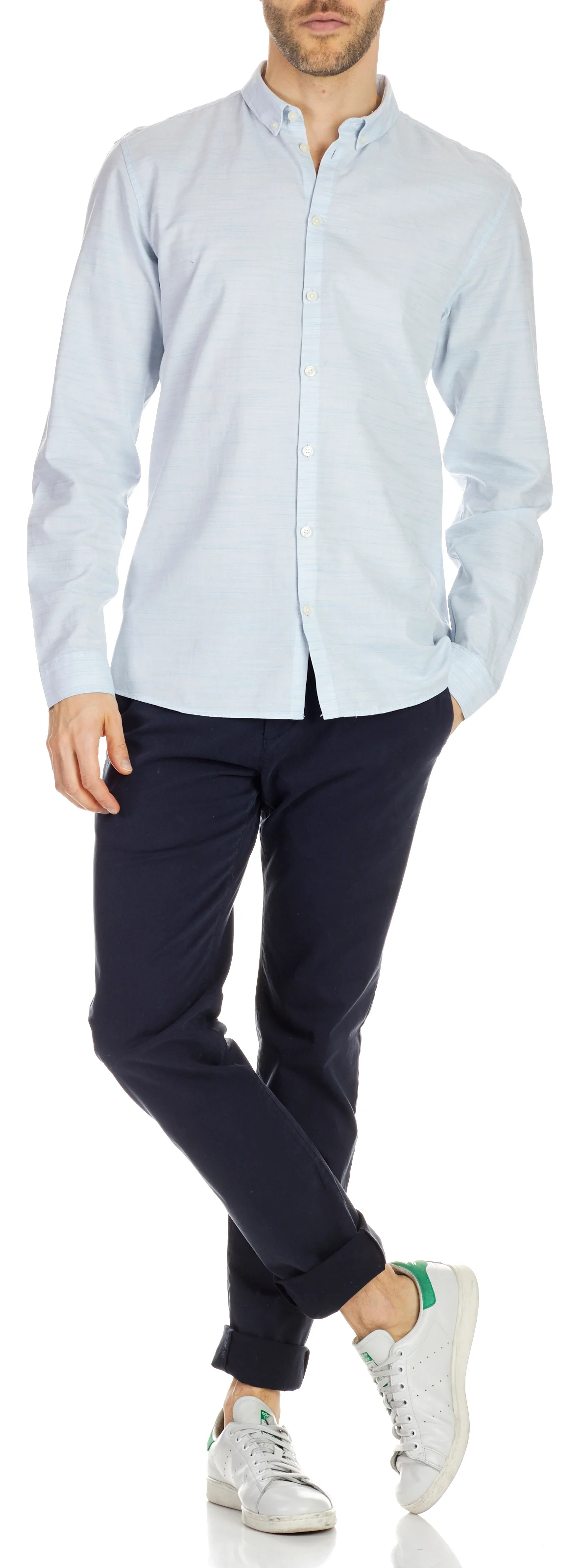 Chino slim en coton stretch | Bleu