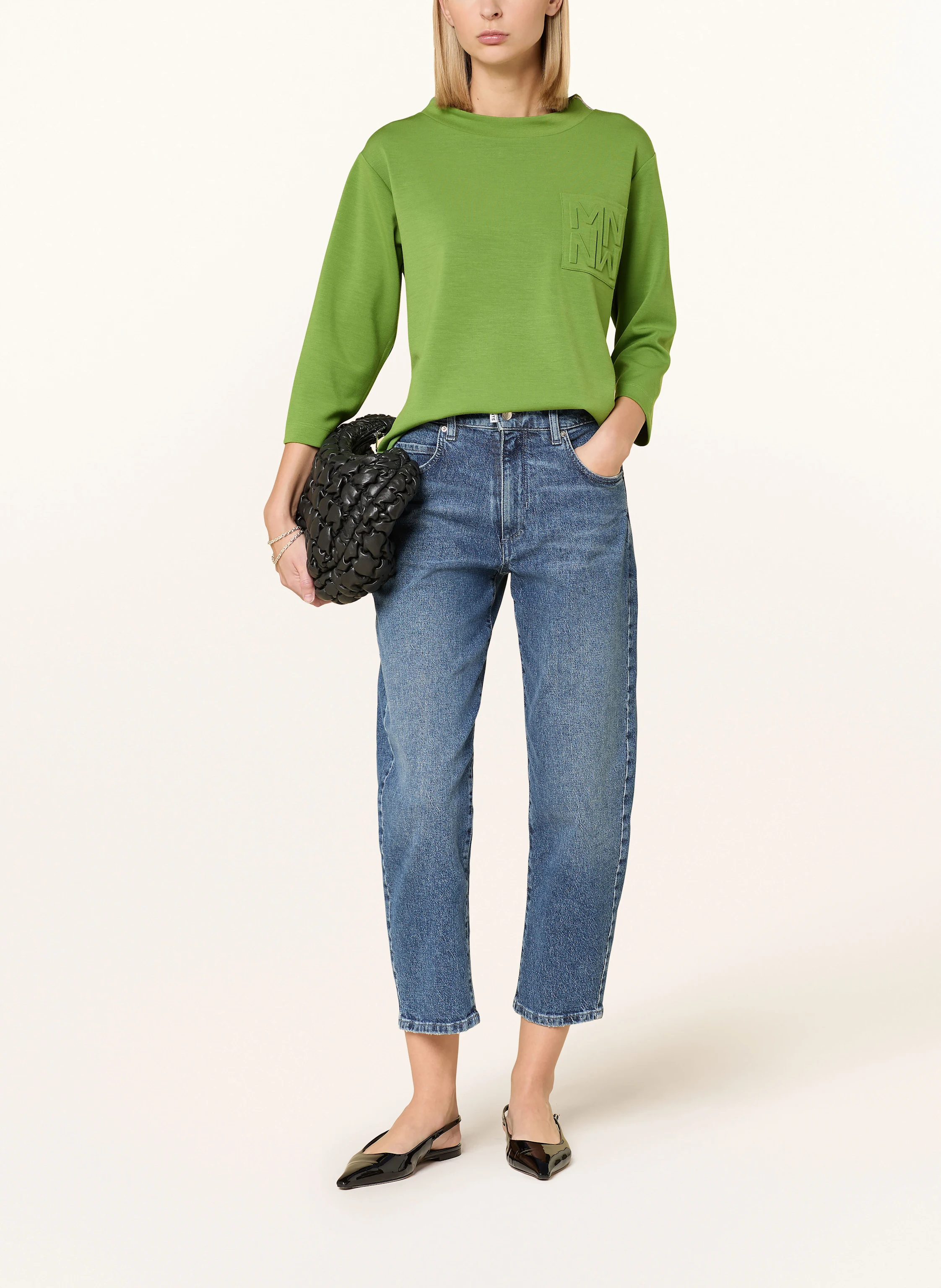 monari Shirt mit 3/4-Arm und Schmucksteinen