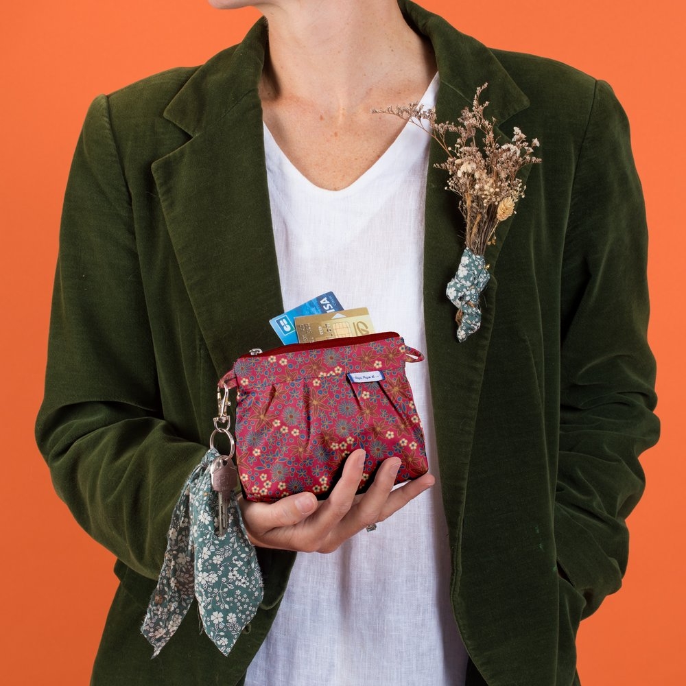 Mini Pochette Plissée Badiane Framboise