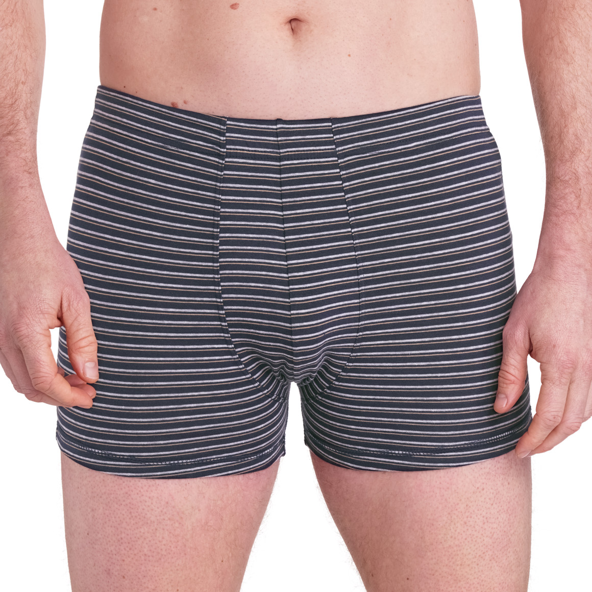 VanVaan Herren Retroshorts mit Streifen-Allover dunkelblau / grau