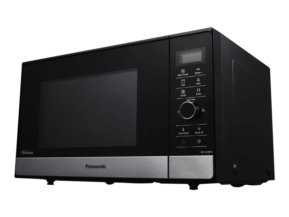 Panasonic NN-GD38 - Mikrobølgeovn med grill - 23 liter - 1000 W - rustfrit stål/sort