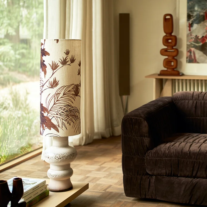 HKliving - Cylinder Leuchtenschirm, Ø 28,5 cm, floral