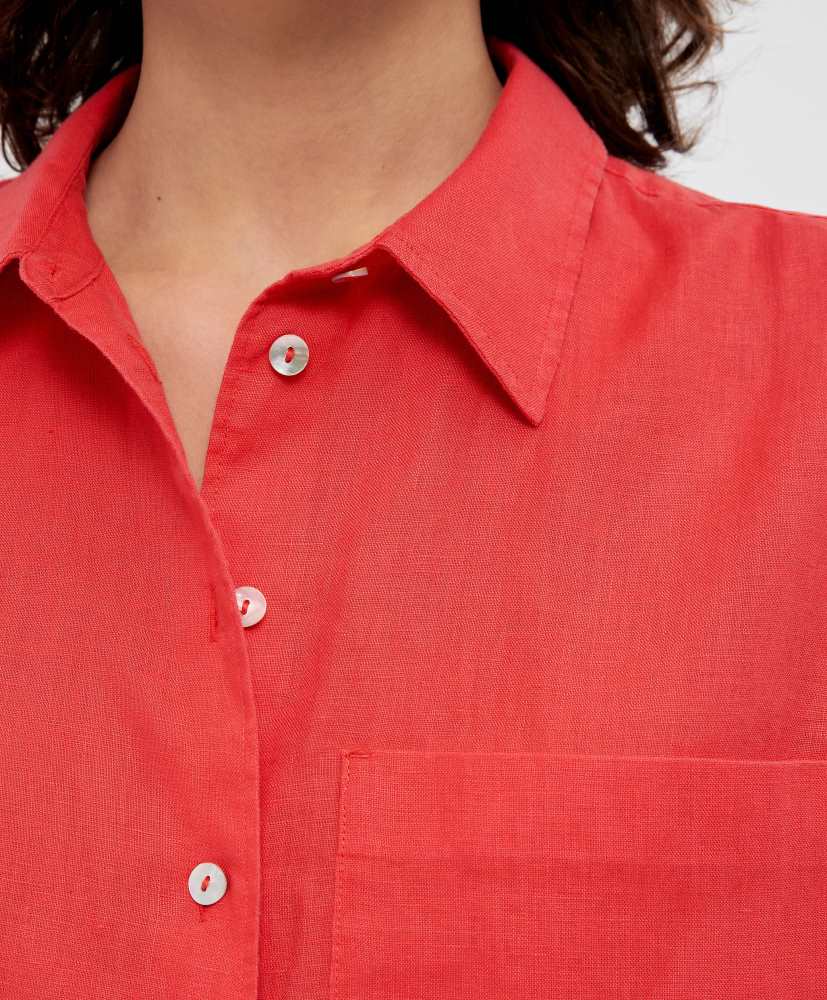 Camisa de manga comprida, 100% linho
