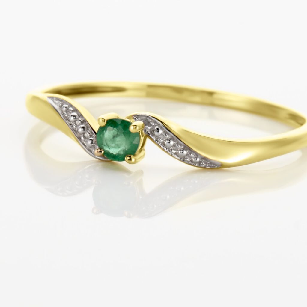Bague Or Jaune Levenez Emeraude