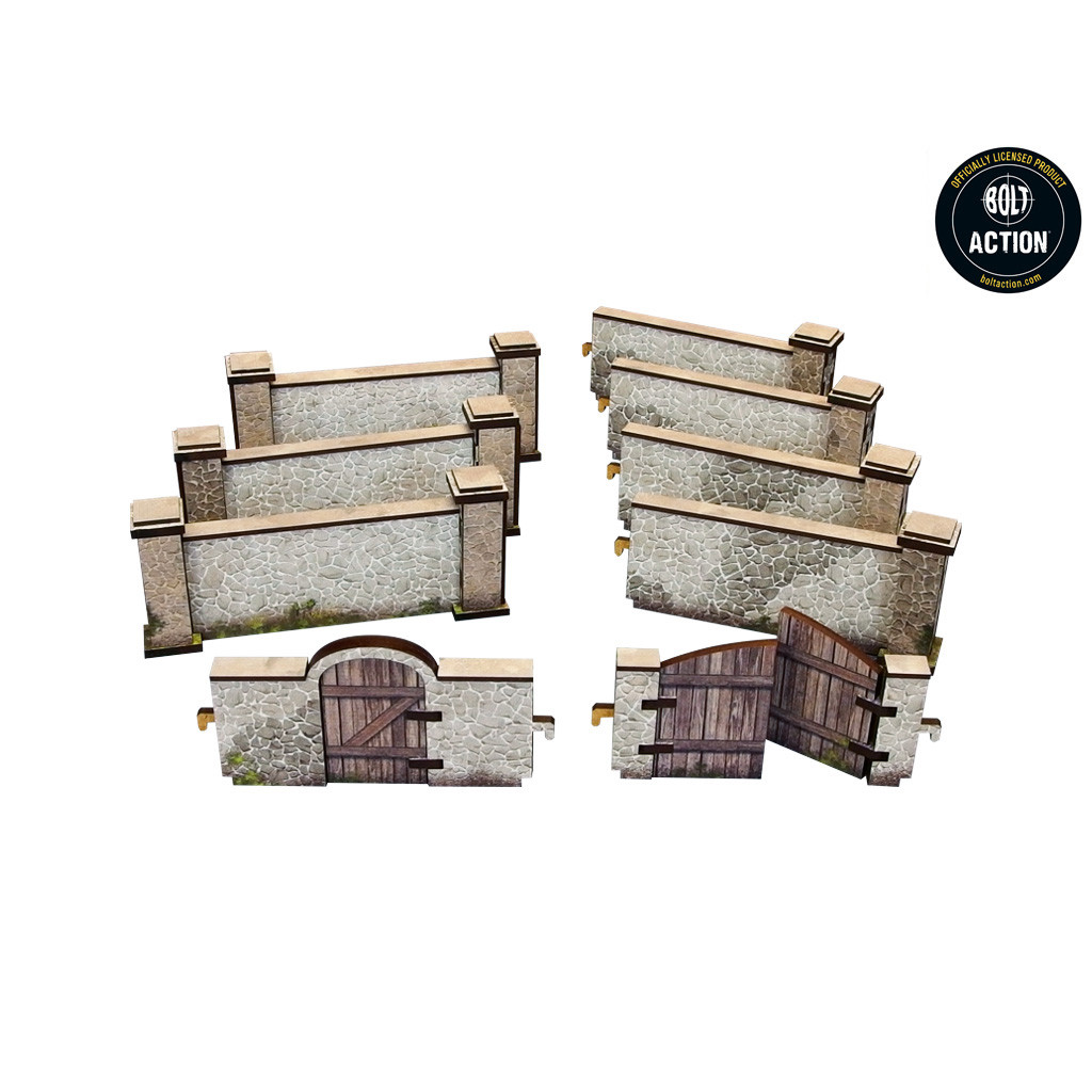 WW2 - Normandy Stone Wall w. Gate (high)