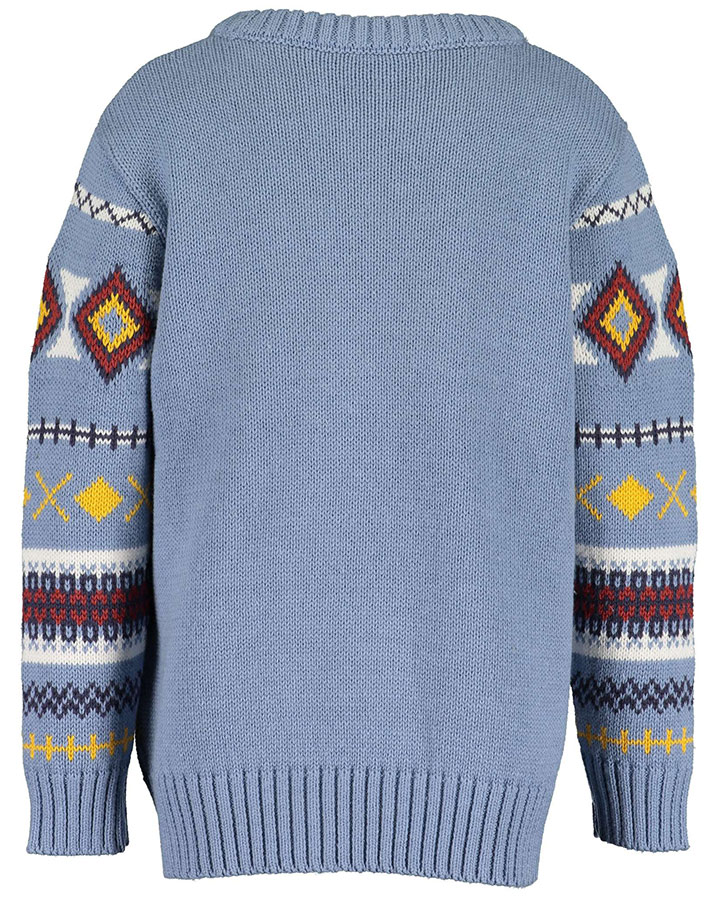 Strickpullover ENJOY LIFE – JAQUARD in mittelblau