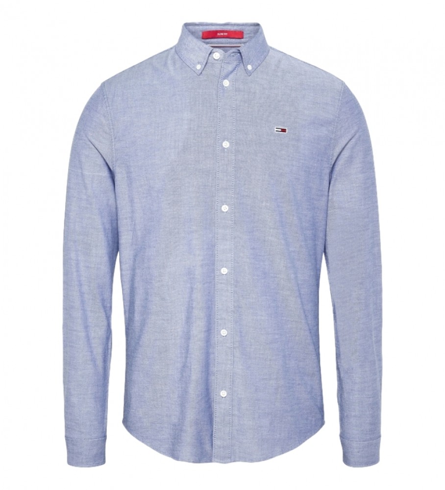 Camisa Tommy Jeans TJM Slim Stretch Oxford azul