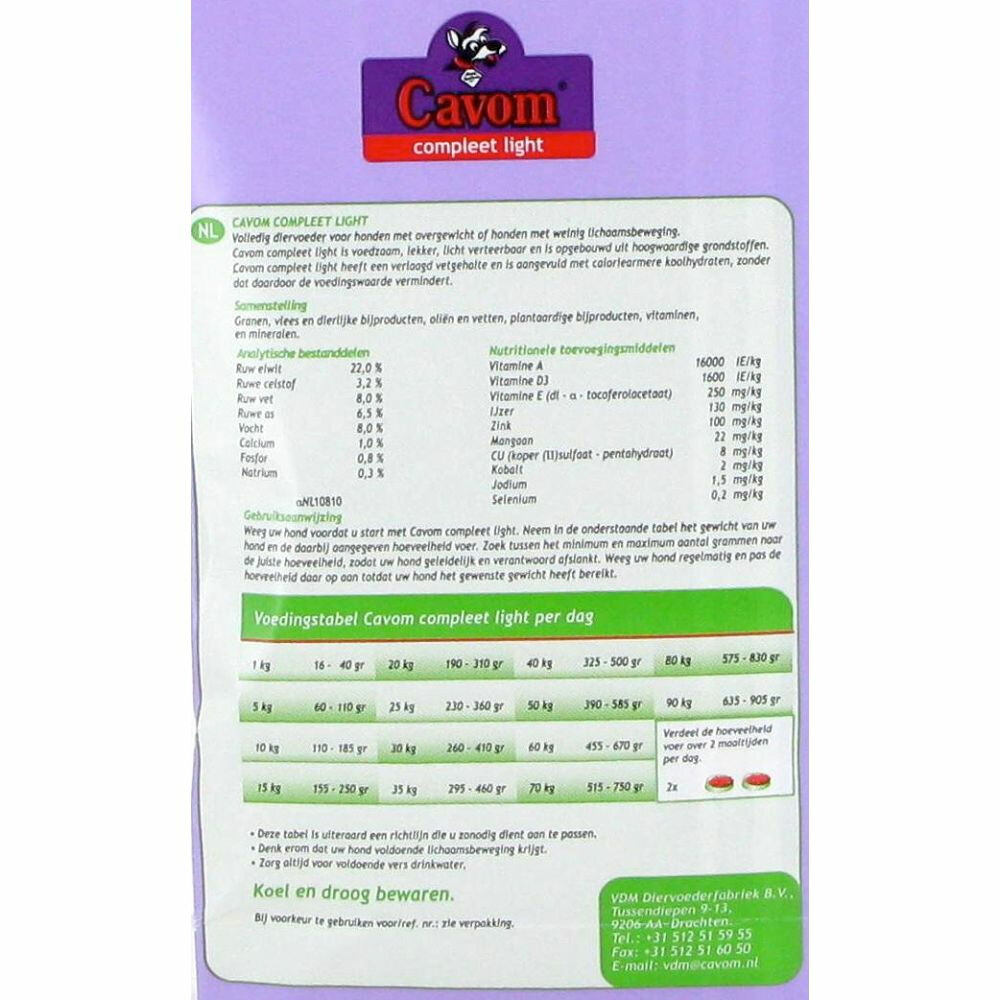 Cavom Compleet Hondenvoer Droog Light5 kg
