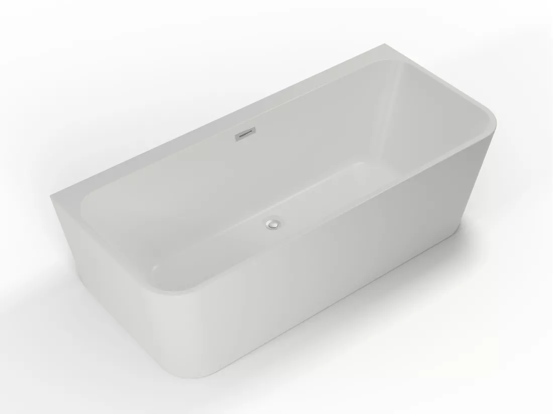 Baignoire semi- îlot murale MINT 160, L160xl75xH57cm, by SPALINA