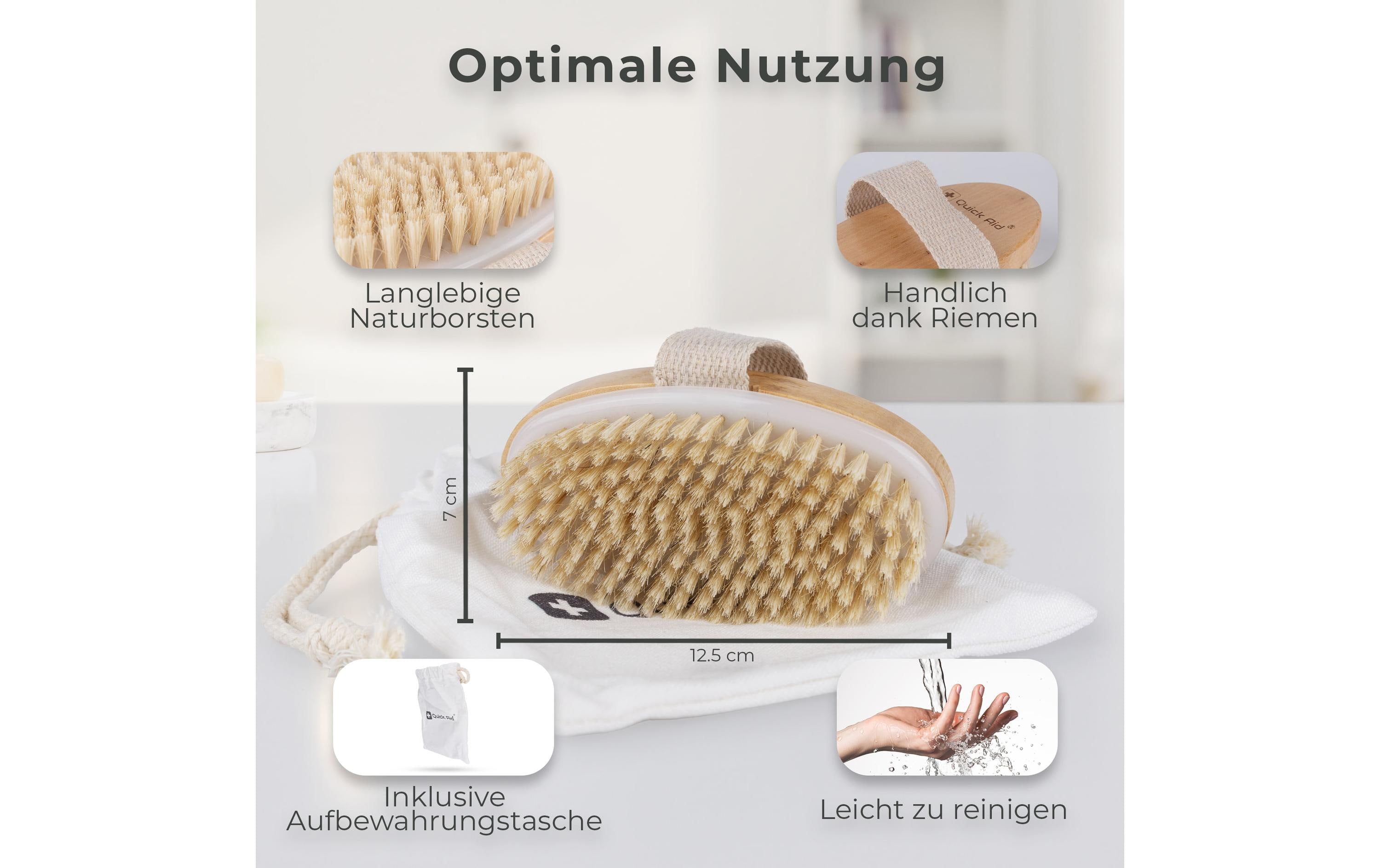 Körpermassagebürste aus Naturborsten mit Beutel 1 StückBadebürste für ein effektives Körperpeeling
