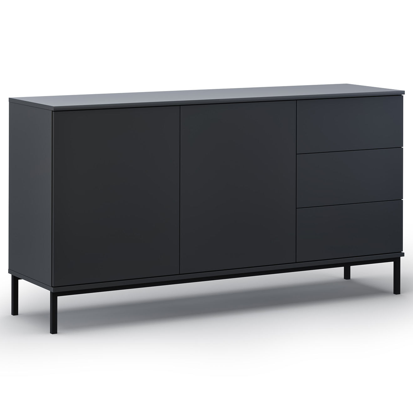 Cosmopolitan Design Commode Query noire - 150x41x80 cm