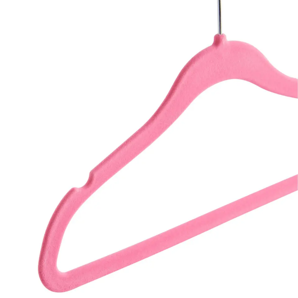 20 Stuks Kinder Kledinghangers - Fluweel - Roze