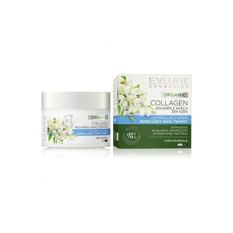 Eveline Organic Collagen Lifting Face Cream modelliert das Gesicht oval 50 ml