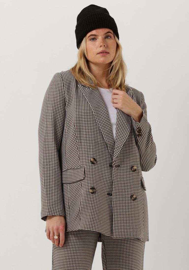 COLOURFUL REBEL bruine colourful rebel blazer rikki jacquard dogtooth boyfriend blazer