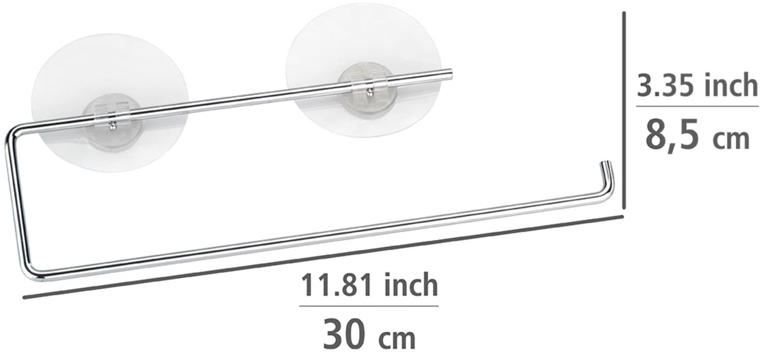 WENKO Wandrollenhalter »Modell Static-Loc®« Küchenrollenhalter aus verchromtem Metall, Befestigen ohne Bohren