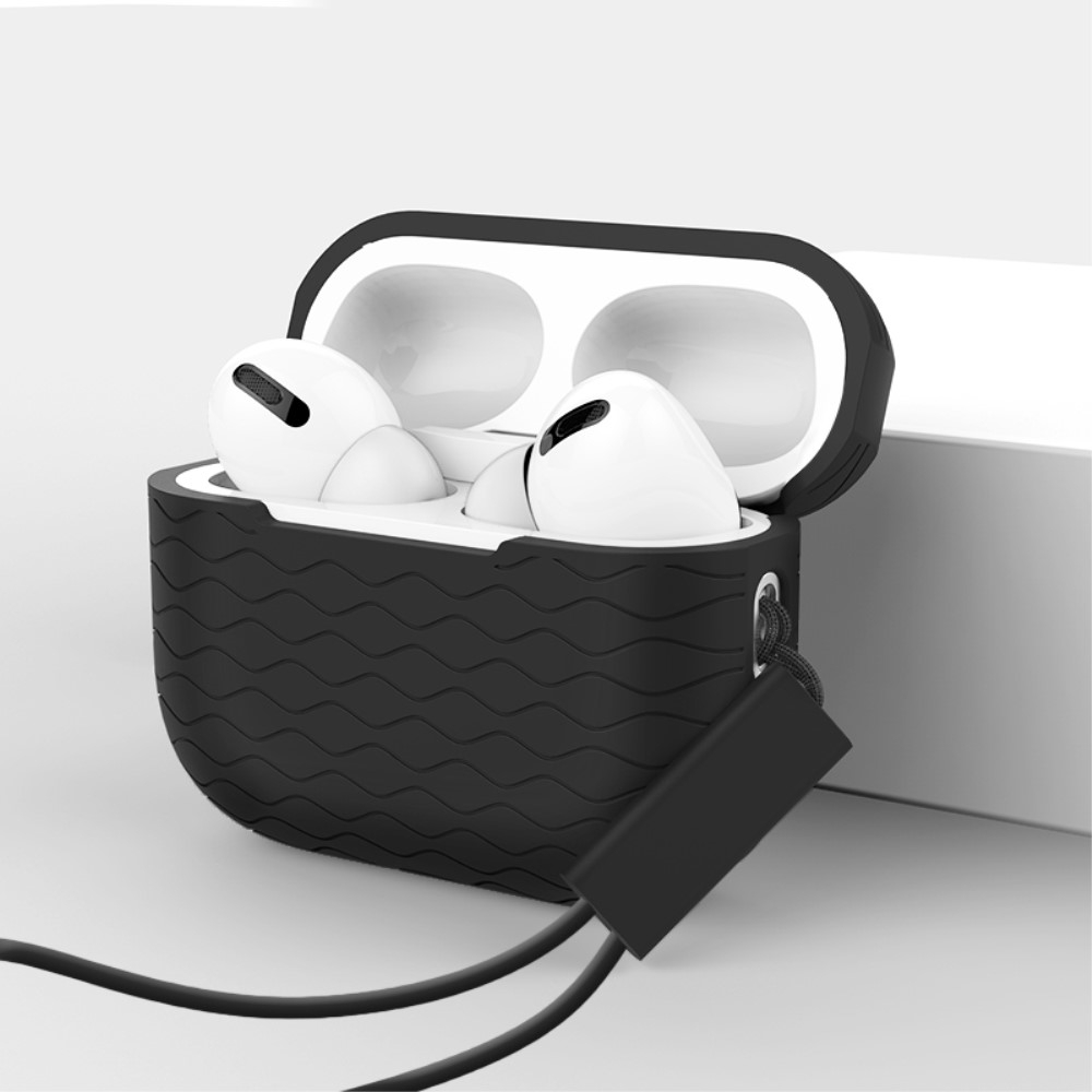 AirPods Pro 2 / AirPods Pro Silikon Case Schutzhülle Abdeckung mit Handschlaufe - Grau