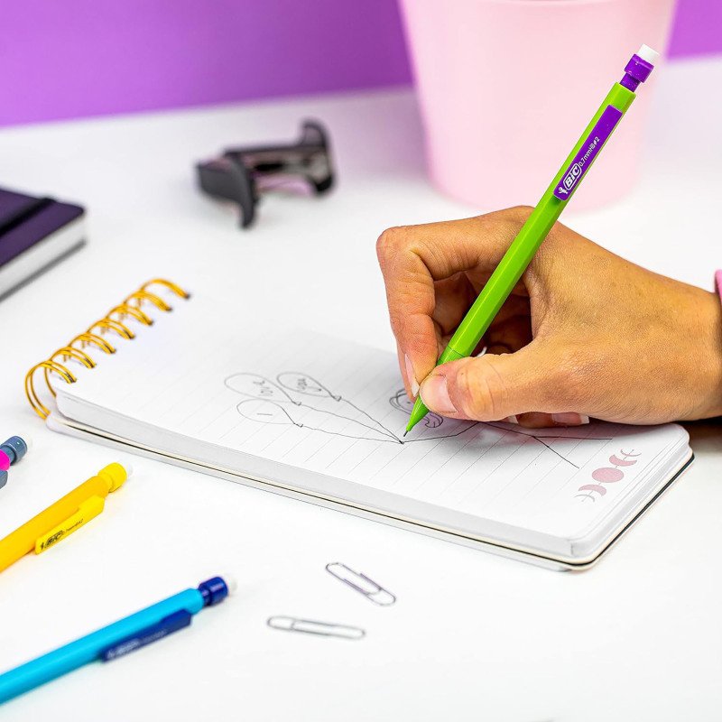 Portemine jetable Matic Fun Bic pointe 0,7 mm HB couleurs assorties