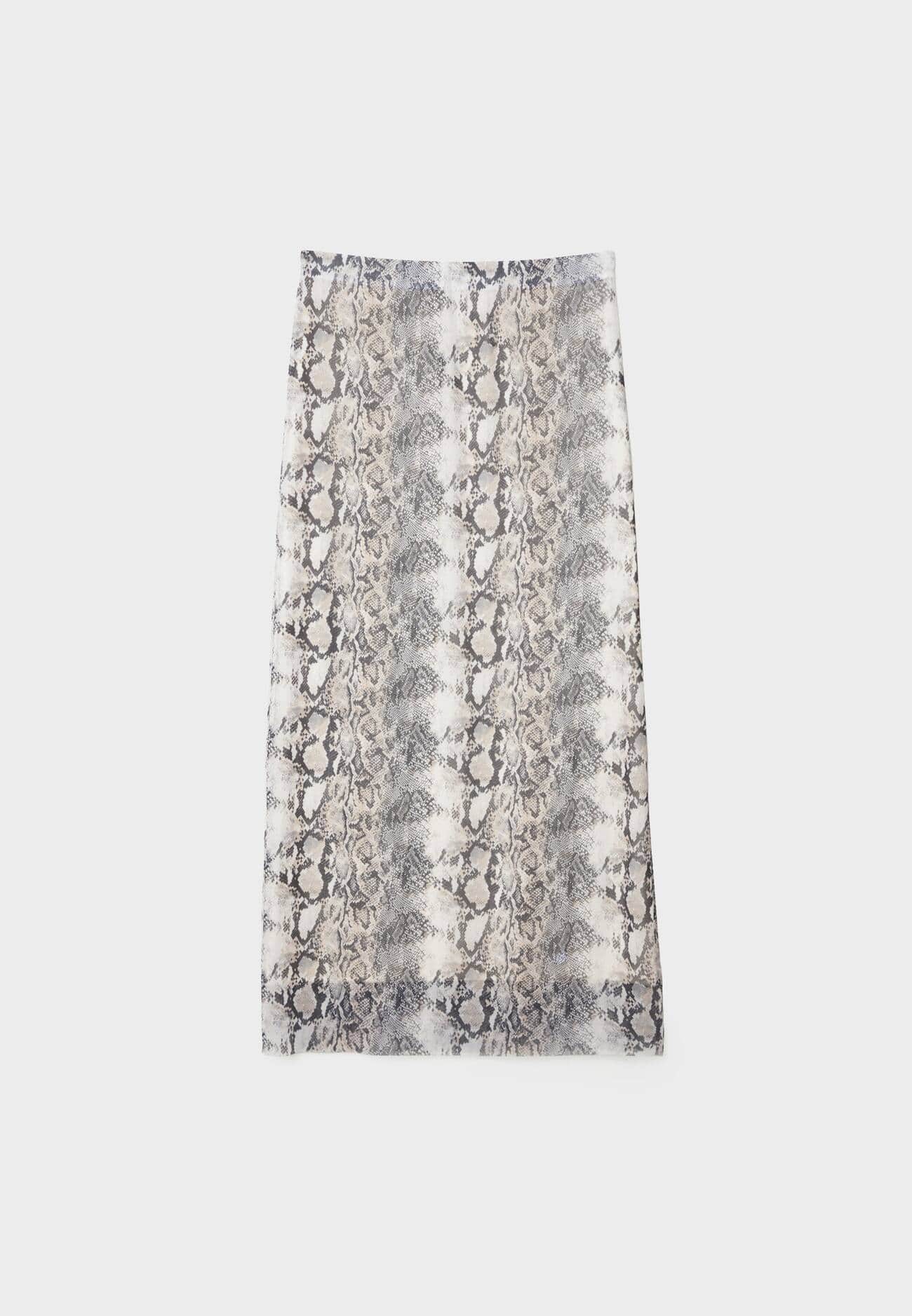 Saia midi de tule estampada