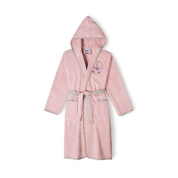 Interbaby Roupão de Banho 100% Terry Algodão T 10 12 Rosa