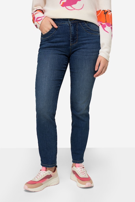 Jeans, Straight Fit, 5-Pocket, Wascheffekte, mit recyceltem Polyester gefertigt