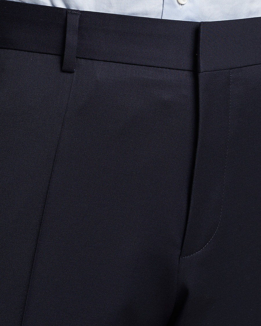 Genius Slim Fit Wool Trousers Dark Blue