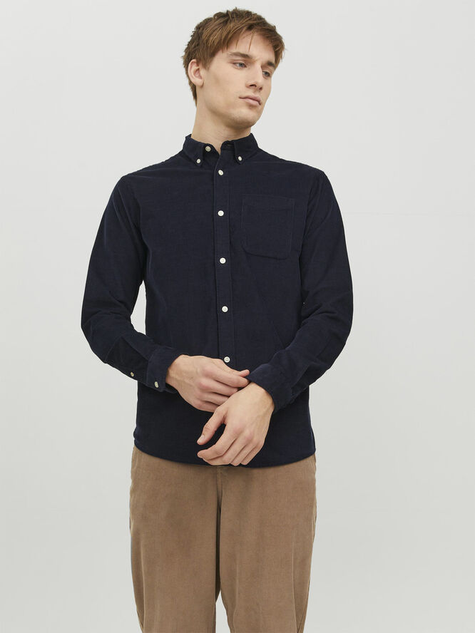 Jack & Jones JJECLASSIC CORD SHIRT LS SN Navy blazer