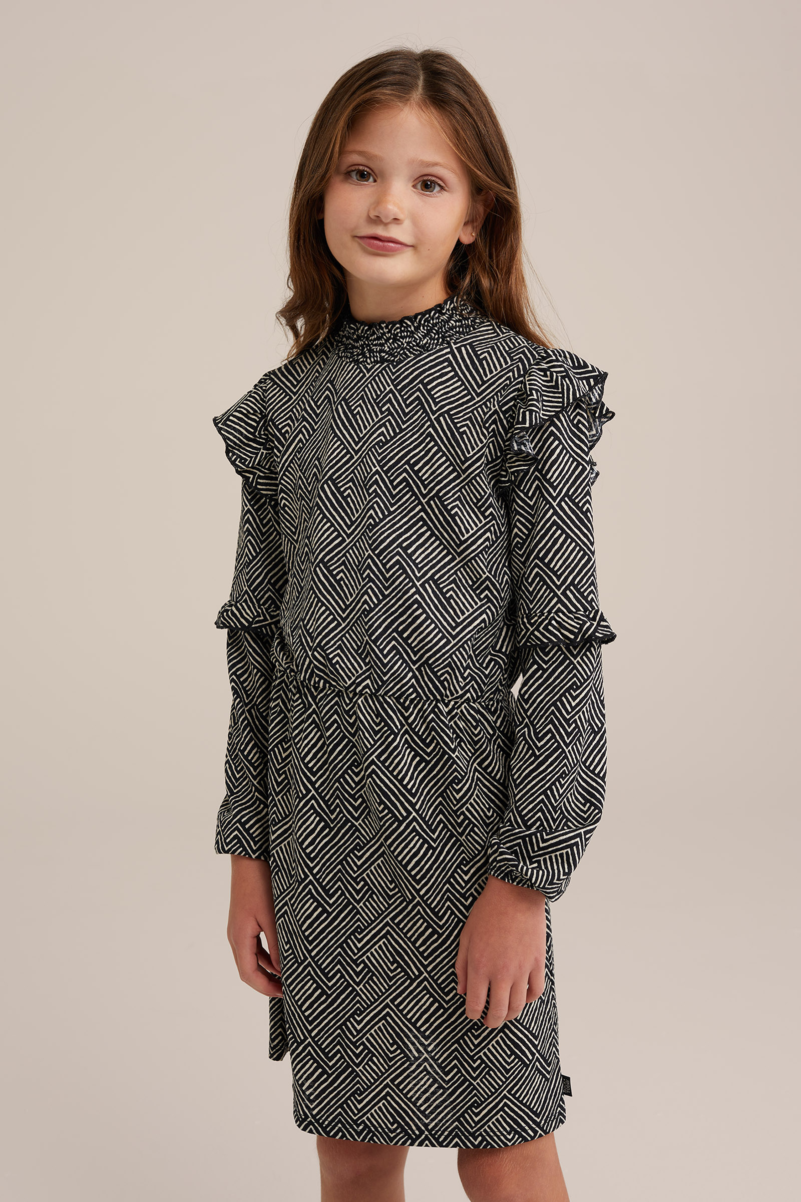 Meisjes jurk met dessin WE Fashion Zwart