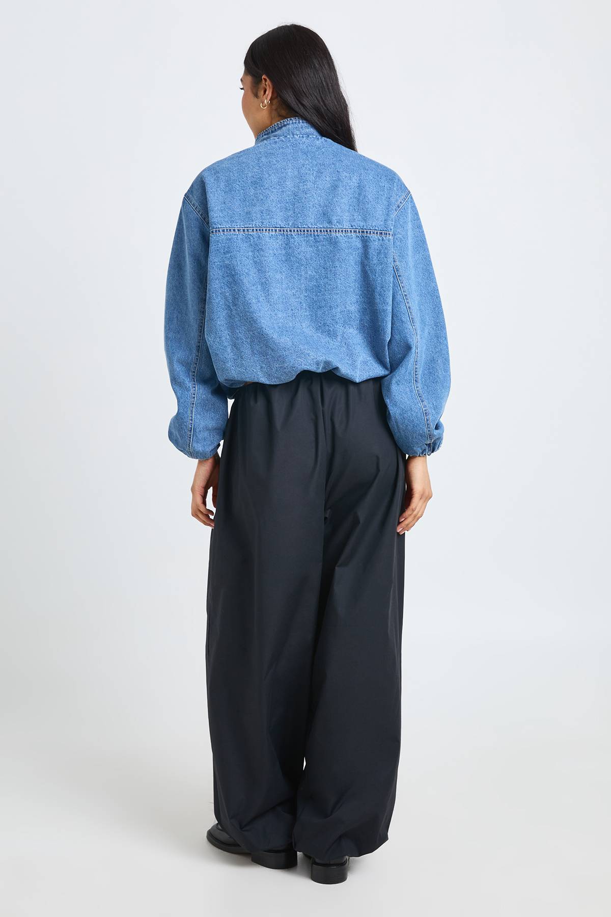 boohoo Pantalon Sarouel Taille Basse En Popeline Coupe Tall