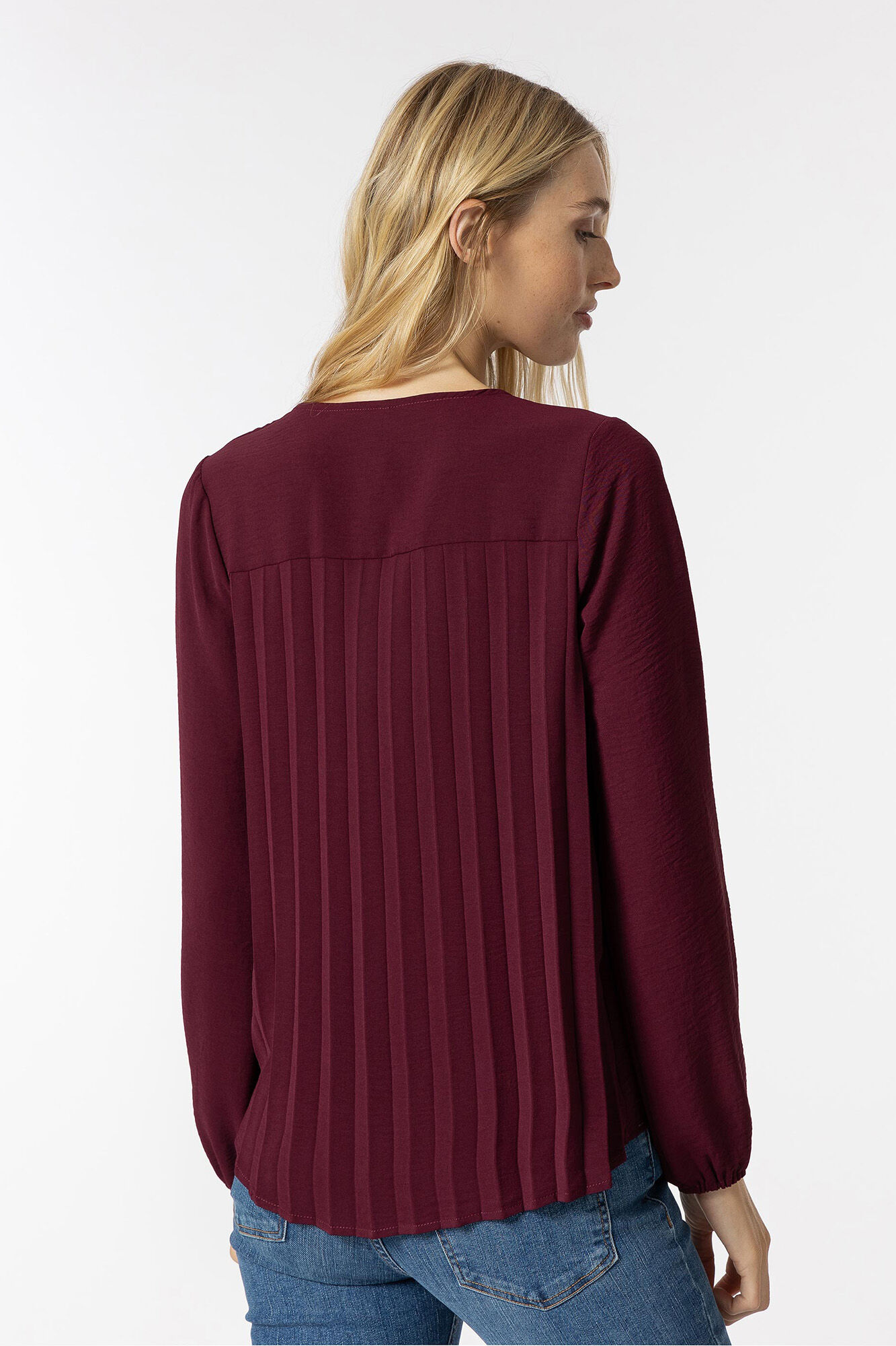 Blusa com efeito plissado