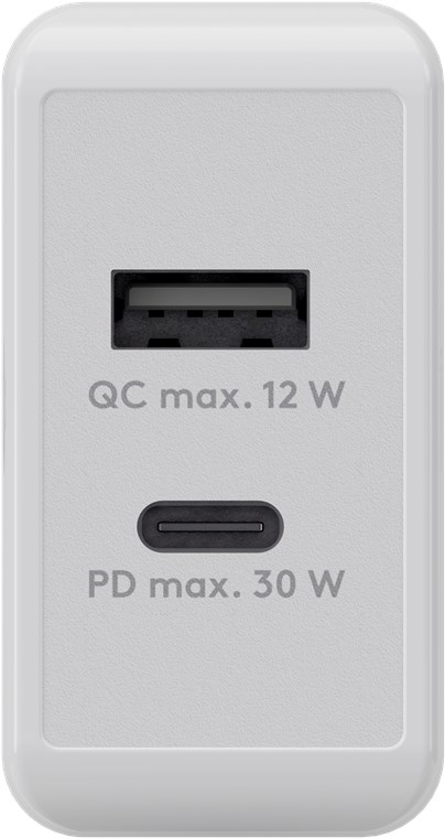 (30W/3A) USB A / USB C Ladegerät Netzteil Power Delivery / Quick Charge (61674) - Weiss