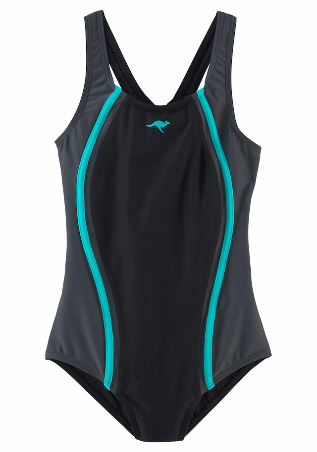 KangaROOS Badeanzug , sportiver Stil, mit Kontrastnähten, Marken-Logo-Print