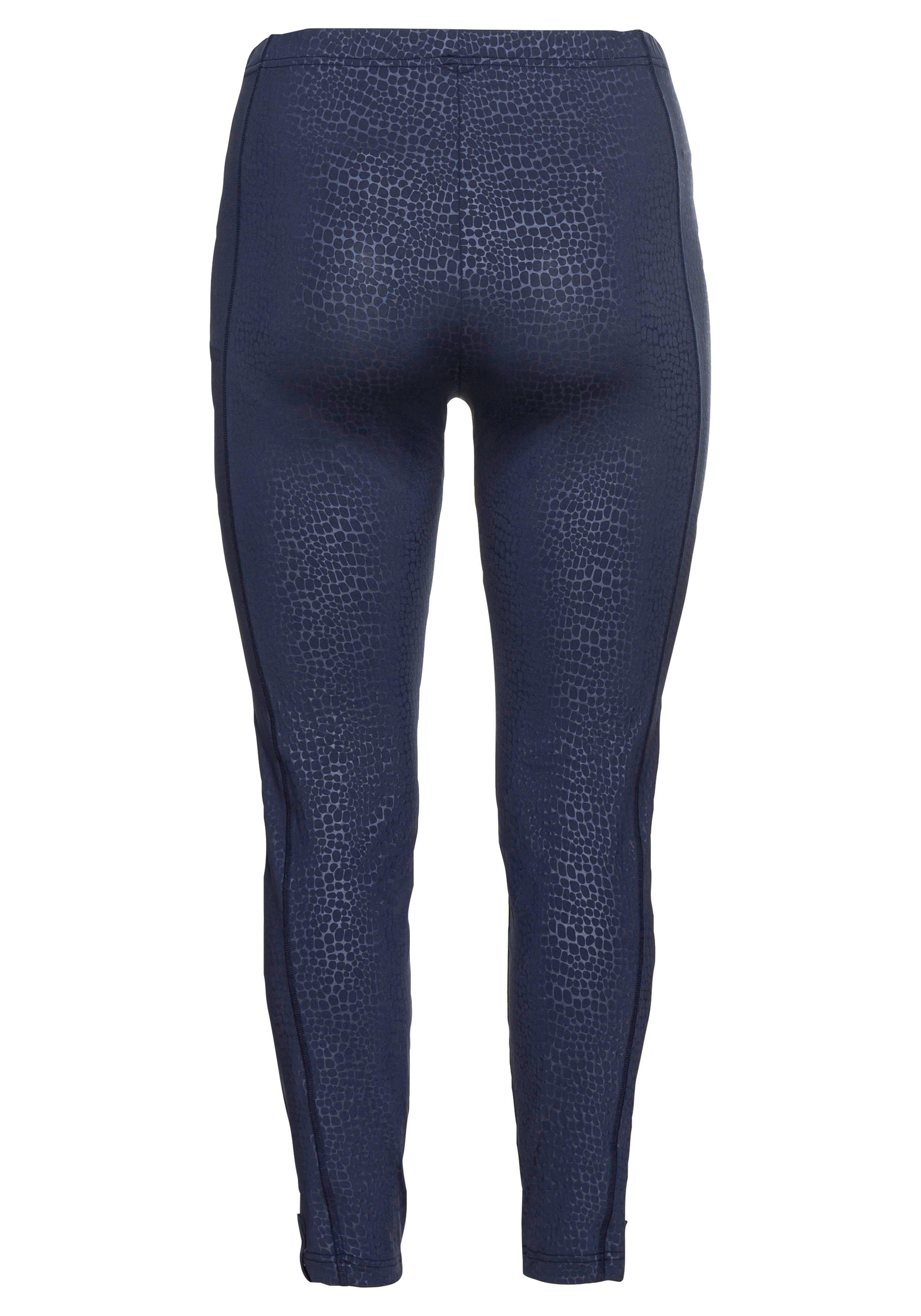 Leggings mit Animalprint und Ziernähten